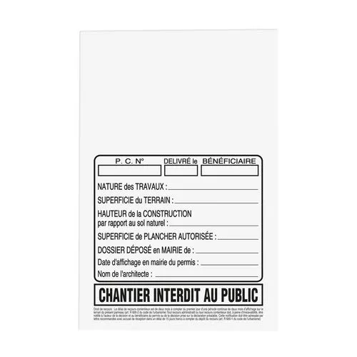 PANNEAU CHANTIER 80X120 CM 3MM