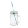 MASON JAR 40 CL + PAILLE BLEUE