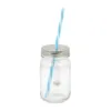 MASON JAR 40 CL + PAILLE BLEUE