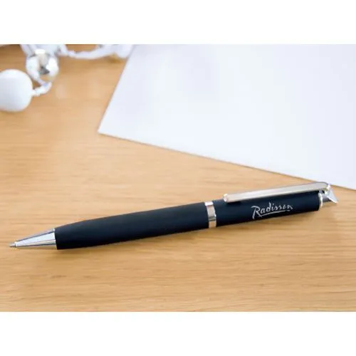 STYLO BILLE METAL+ASPECT GOMME