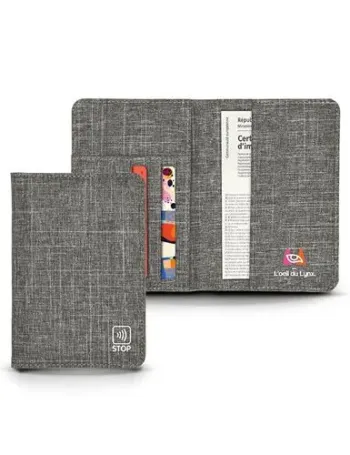 PORTE PASSEPORT, CARTE GRISE, CARTE DE CREDIT AVEC STOP RFID