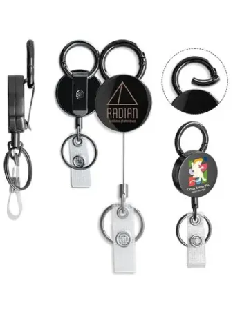 BADGE: PORTE-BADGES RETRACTABLE COQUE EN METAL