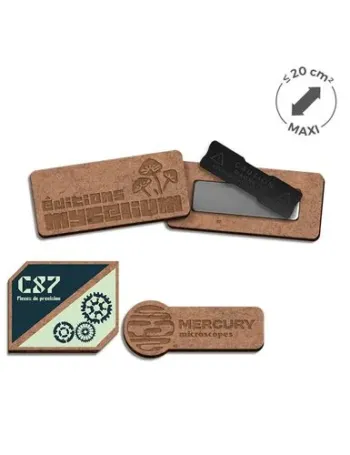 BADGE MDF EP 3 mm AVEC AIMANT MAXI 20 cm2