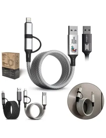 CABLE DE CHARGE 6 EN 1 A ENROULEMENT MAGNETIQUE