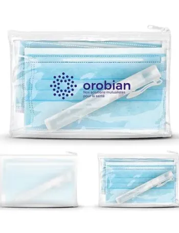 KIT TROUSSE ZIPPEE AVEC 2 MASQUES CHIR. ET VAPORISATEUR S.H.A. 9 ml