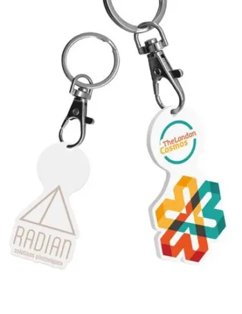 PORTE-CLE MOUSQUETON AVEC JETON PERSONNALISABLE