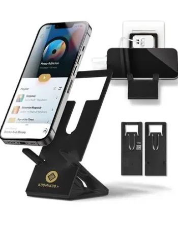 SUPPORT TELEPHONE REPLIABLE EXTRA-PLAT EN MATIERE RECYCLEE