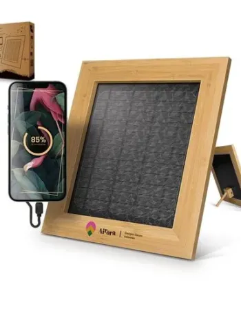 CADRE SOLAIRE EN BAMBOU AVEC CHARGEUR