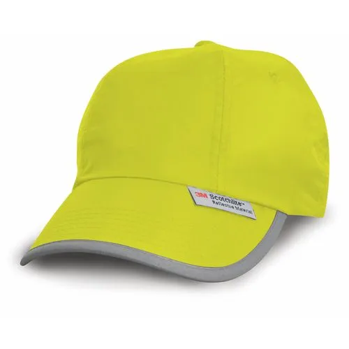 Casquette baseball à bordures réfléchissantes jaune 1 Casquette baseball à bordures réfléchissantes