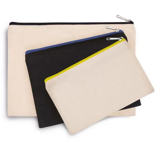 Pochette en coton canvas – petit modèle 2 Pochette en coton canvas - petit modèle