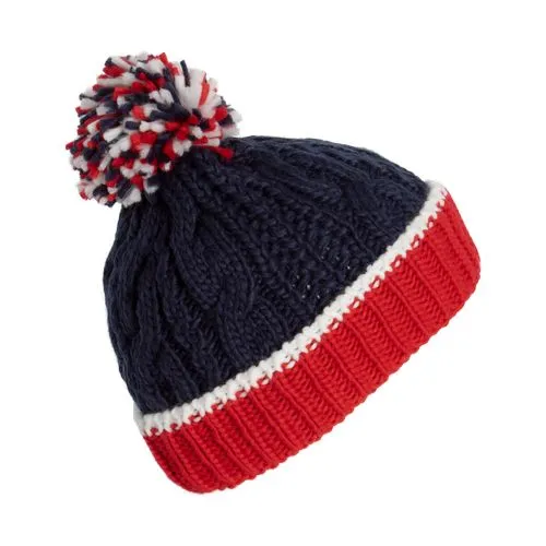 Bonnet en maille tricot bleu marine 2 Bonnet en maille tricot