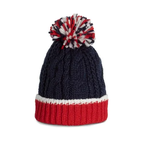 Bonnet en maille tricot bleu marine 1 Bonnet en maille tricot