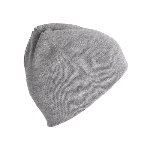 Bonnet en tricot gris métallisé chiné 2 Bonnet en tricot