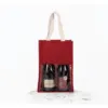 Sac porte-bouteilles en jute doré 1 Sac porte-bouteilles en jute