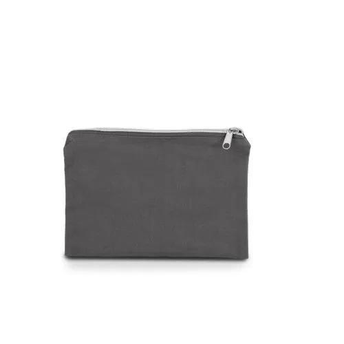 Pochette en coton canvas – modèle moyen argenté 1 Pochette en coton canvas - modèle moyen