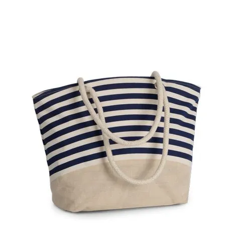 Sac shopping style marin en toile de jute