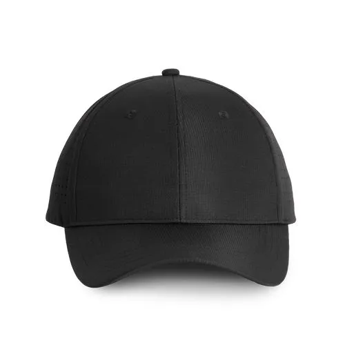 Casquette à panneaux perforé – 6 panneaux noir 1 Casquette à panneaux perforé - 6 panneaux