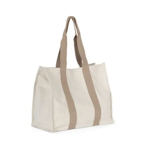 Grand sac shopping à soufflet recyclé jaune chanvre 2 Grand sac shopping à soufflet recyclé