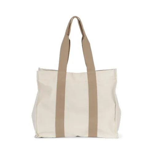 Grand sac shopping à soufflet recyclé jaune chanvre 1 Grand sac shopping à soufflet recyclé