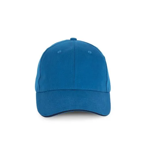 Casquette en coton biologique à sandwich contrasté – 6 panneaux bleu marine 1 Casquette en coton biologique à sandwich contrasté - 6 panneaux