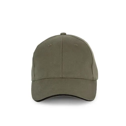 Casquette en coton biologique à sandwich contrasté – 6 panneaux noir 1 Casquette en coton biologique à sandwich contrasté - 6 panneaux