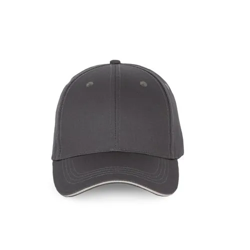 Casquette avec sandwich contrasté – 6 panneaux gris clair 1 Casquette avec sandwich contrasté - 6 panneaux