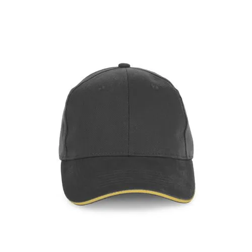 Casquette en coton biologique à sandwich contrasté - 6 panneaux
