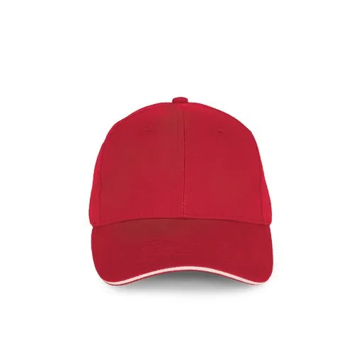 Casquette en coton biologique à sandwich contrasté – 6 panneaux ivoire 1 Casquette en coton biologique à sandwich contrasté - 6 panneaux