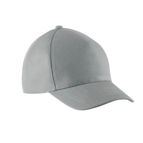 Casquette enfant en coton – 5 panneaux gris clair 1 Casquette enfant en coton - 5 panneaux