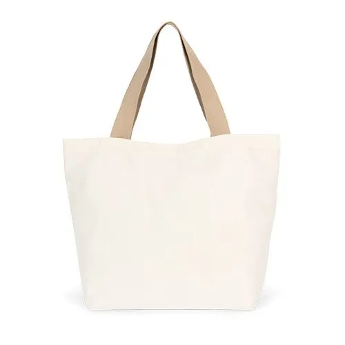 Grand sac shopping recyclé à fond plat jaune chanvre 1 Grand sac shopping recyclé à fond plat