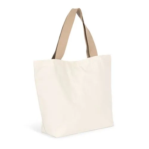 Grand sac shopping recyclé à fond plat jaune chanvre 2 Grand sac shopping recyclé à fond plat