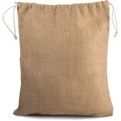 Sac en toile de jute avec cordelettes