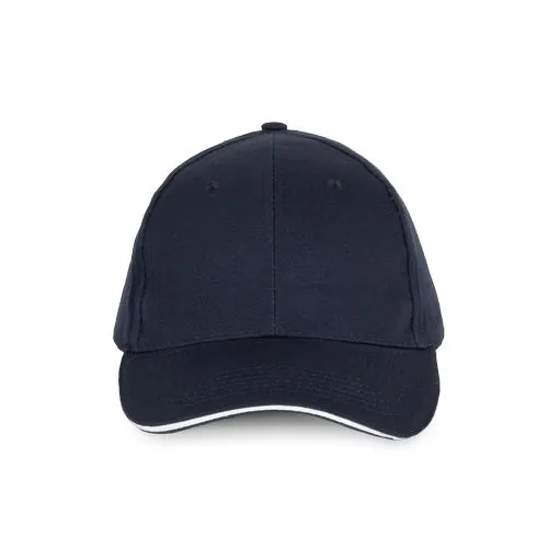 Casquette avec sandwich contrasté – 6 panneaux blanc 1 Casquette avec sandwich contrasté - 6 panneaux