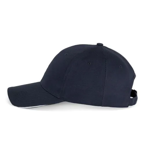 Casquette avec sandwich contrasté – 6 panneaux blanc 2 Casquette avec sandwich contrasté - 6 panneaux