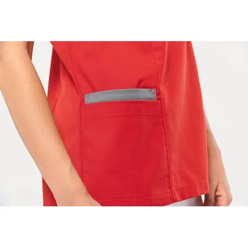 Blouse polycoton avec boutons-pression femme