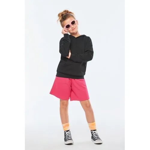 Sweat-shirt à capuche contrastée à motifs enfant unisexe