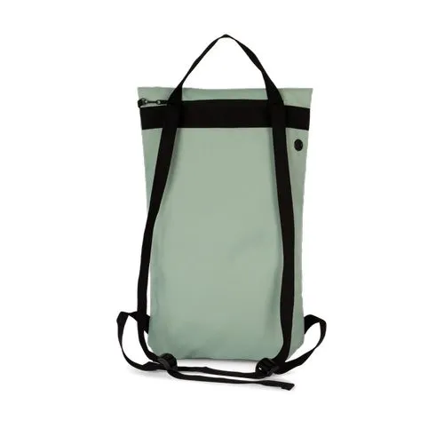 Sac à dos plat recyclé style urbain vert sauge 2 Sac à dos plat recyclé style urbain