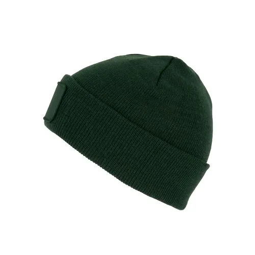 Bonnet recyclé avec patch vert forêt 2 Bonnet recyclé avec patch
