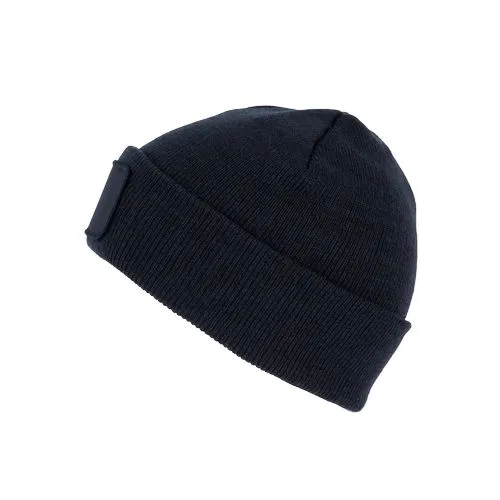 Bonnet recyclé avec patch bleu marine 2 Bonnet recyclé avec patch
