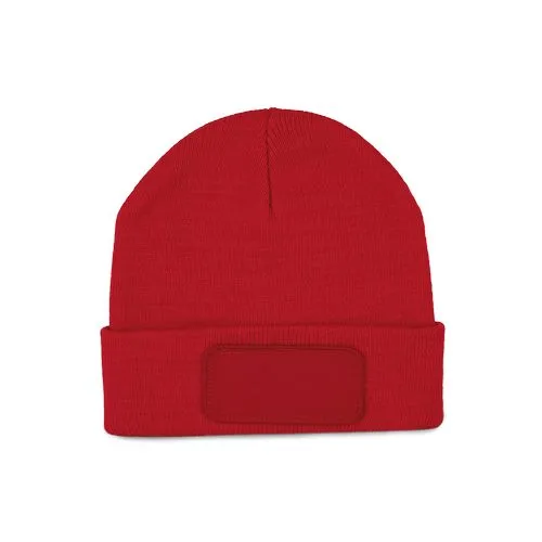 Bonnet recyclé avec patch rouge 1 Bonnet recyclé avec patch