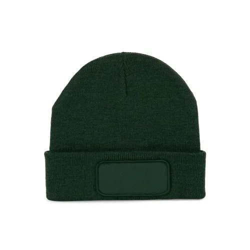 Bonnet recyclé avec patch vert forêt 1 Bonnet recyclé avec patch