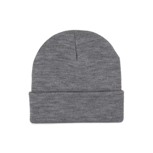 Bonnet recyclé avec revers tricoté gris oxford 1 Bonnet recyclé avec revers tricoté