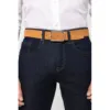 Ceinture cuir  velours homme