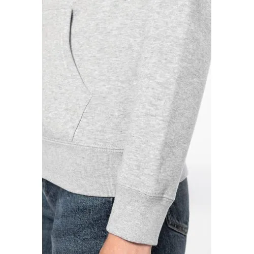 Sweat-shirt zippé capuche contrastée femme