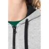 Sweat-shirt zippé capuche contrastée femme
