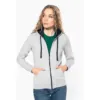 Sweat-shirt zippé capuche contrastée femme
