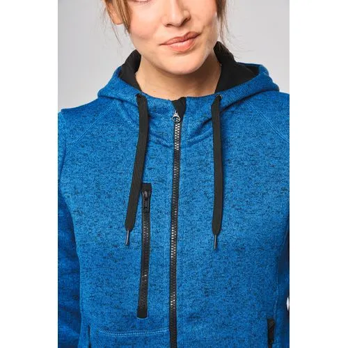 Veste à capuche chinée femme