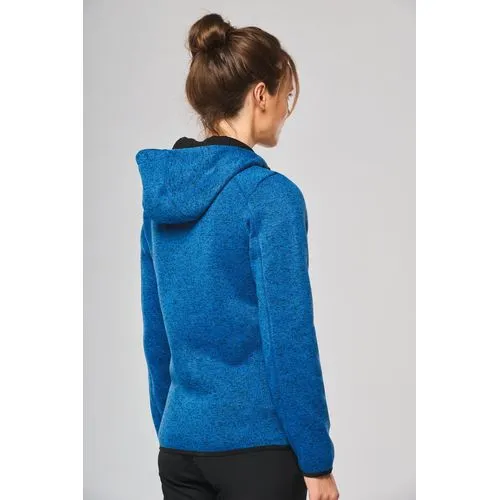 Veste à capuche chinée femme