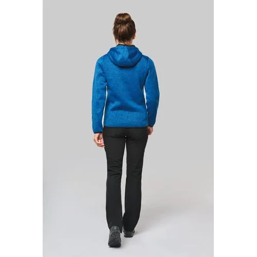 Veste à capuche chinée femme