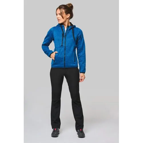 Veste à capuche chinée femme